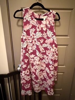 LOFT Mauve Floral Sleeveless Mini Dress